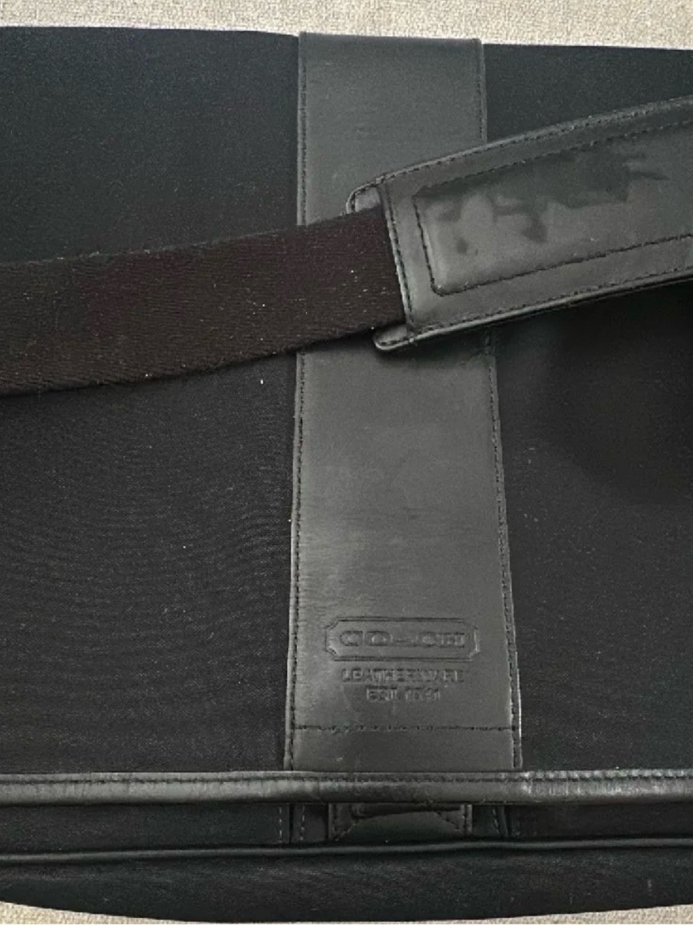Coach Black Canvas and Leather Crossbody Messenger